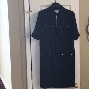 Michael Kors Zip Front Black dress size L